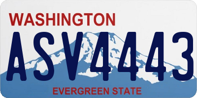 WA license plate ASV4443