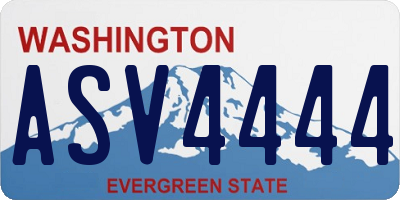 WA license plate ASV4444