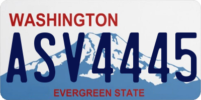 WA license plate ASV4445