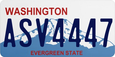 WA license plate ASV4447