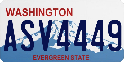WA license plate ASV4449