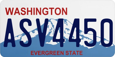 WA license plate ASV4450
