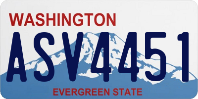 WA license plate ASV4451