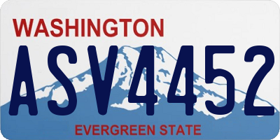 WA license plate ASV4452