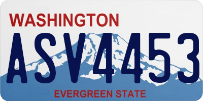 WA license plate ASV4453