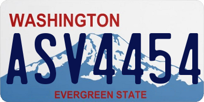 WA license plate ASV4454