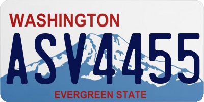 WA license plate ASV4455