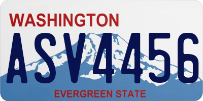 WA license plate ASV4456