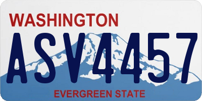 WA license plate ASV4457