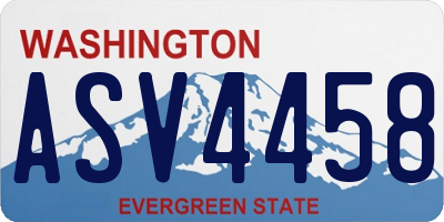 WA license plate ASV4458