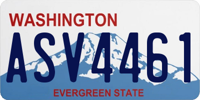 WA license plate ASV4461