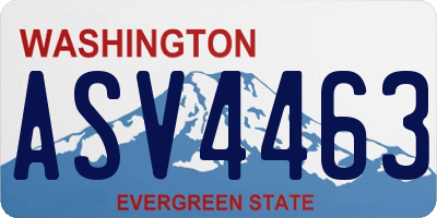 WA license plate ASV4463