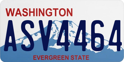WA license plate ASV4464