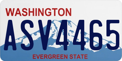 WA license plate ASV4465