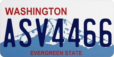 WA license plate ASV4466