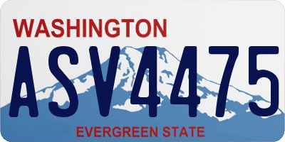 WA license plate ASV4475