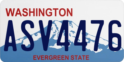 WA license plate ASV4476