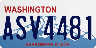 WA license plate ASV4481