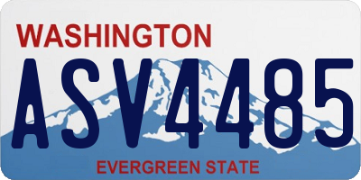WA license plate ASV4485