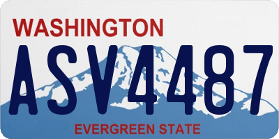 WA license plate ASV4487