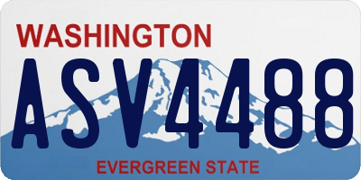 WA license plate ASV4488