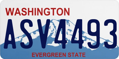 WA license plate ASV4493