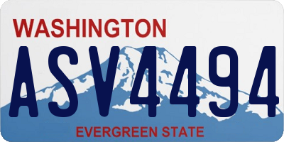 WA license plate ASV4494