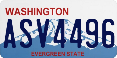 WA license plate ASV4496