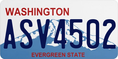 WA license plate ASV4502