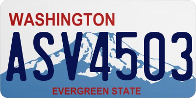 WA license plate ASV4503