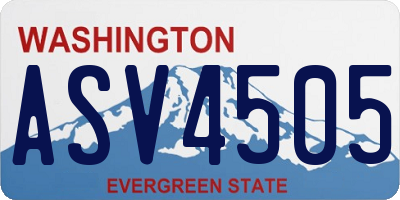 WA license plate ASV4505
