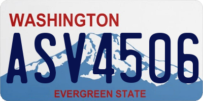 WA license plate ASV4506