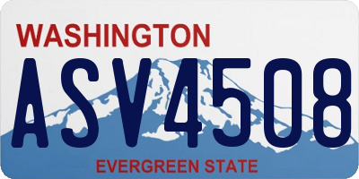 WA license plate ASV4508