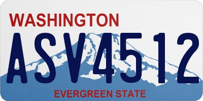WA license plate ASV4512