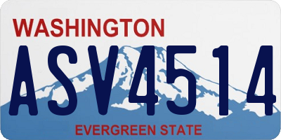 WA license plate ASV4514