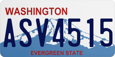 WA license plate ASV4515