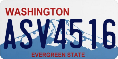 WA license plate ASV4516