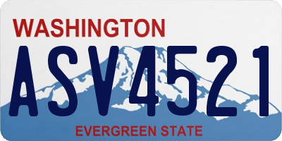 WA license plate ASV4521