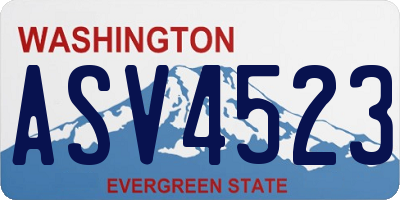 WA license plate ASV4523