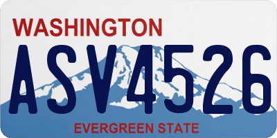 WA license plate ASV4526
