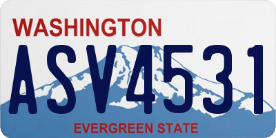 WA license plate ASV4531