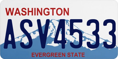 WA license plate ASV4533