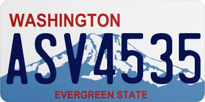 WA license plate ASV4535