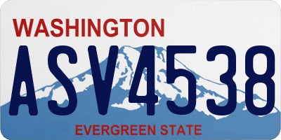 WA license plate ASV4538