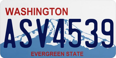 WA license plate ASV4539