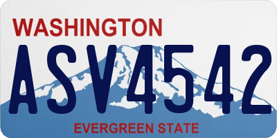 WA license plate ASV4542