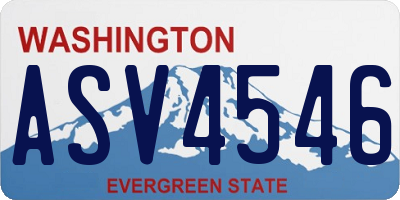 WA license plate ASV4546