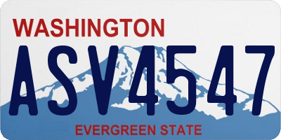 WA license plate ASV4547