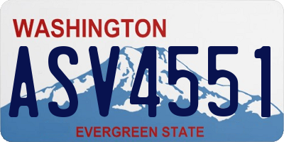 WA license plate ASV4551