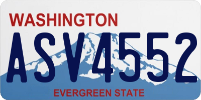WA license plate ASV4552